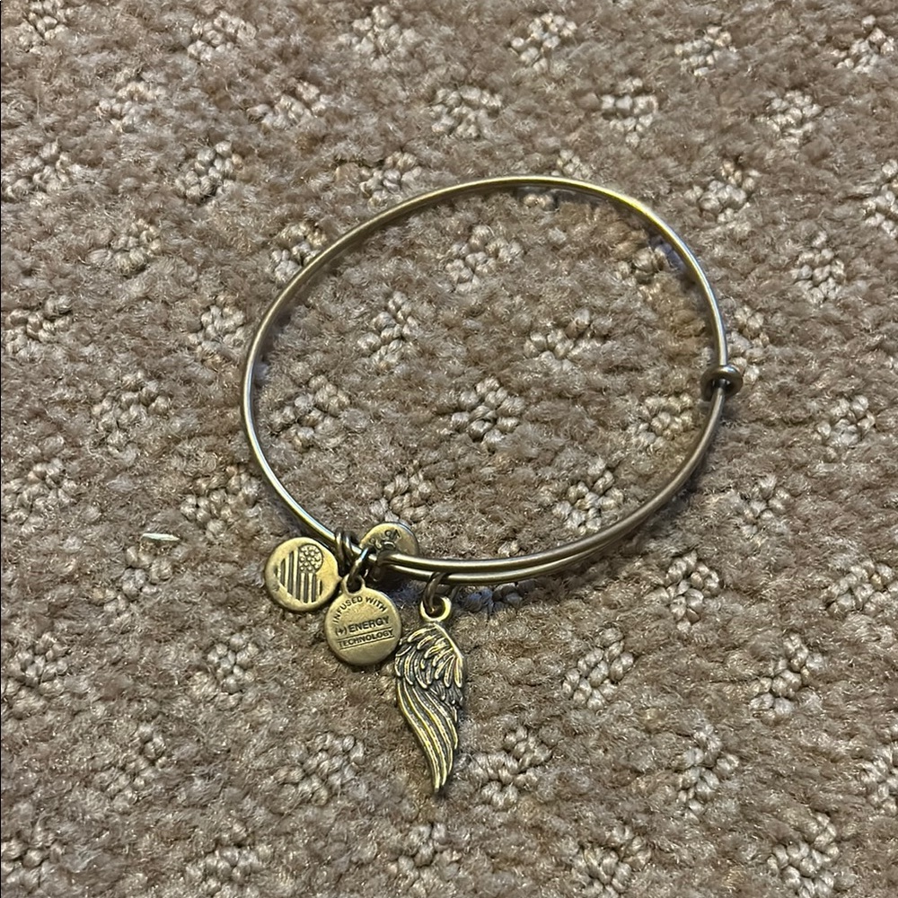 Alex and Annie Gold Wing Charm Bangle Bracelet